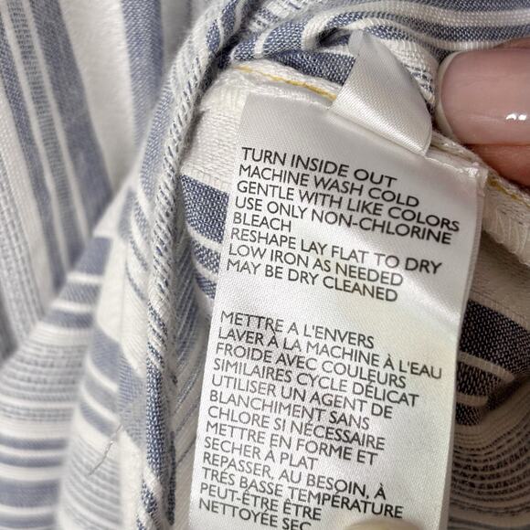 Pilcro by Anthropologie Tunic Top Size XL Striped Embroidered Button Front Boho - Picture 8 of 11